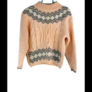 Jamie Scott Knitted by Hand Pale Pink Sweater Size M
